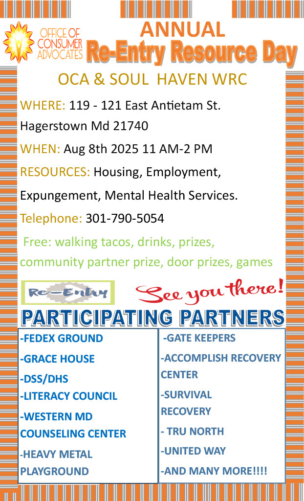 Office of Consumer Advocates Annual re-entry resource day